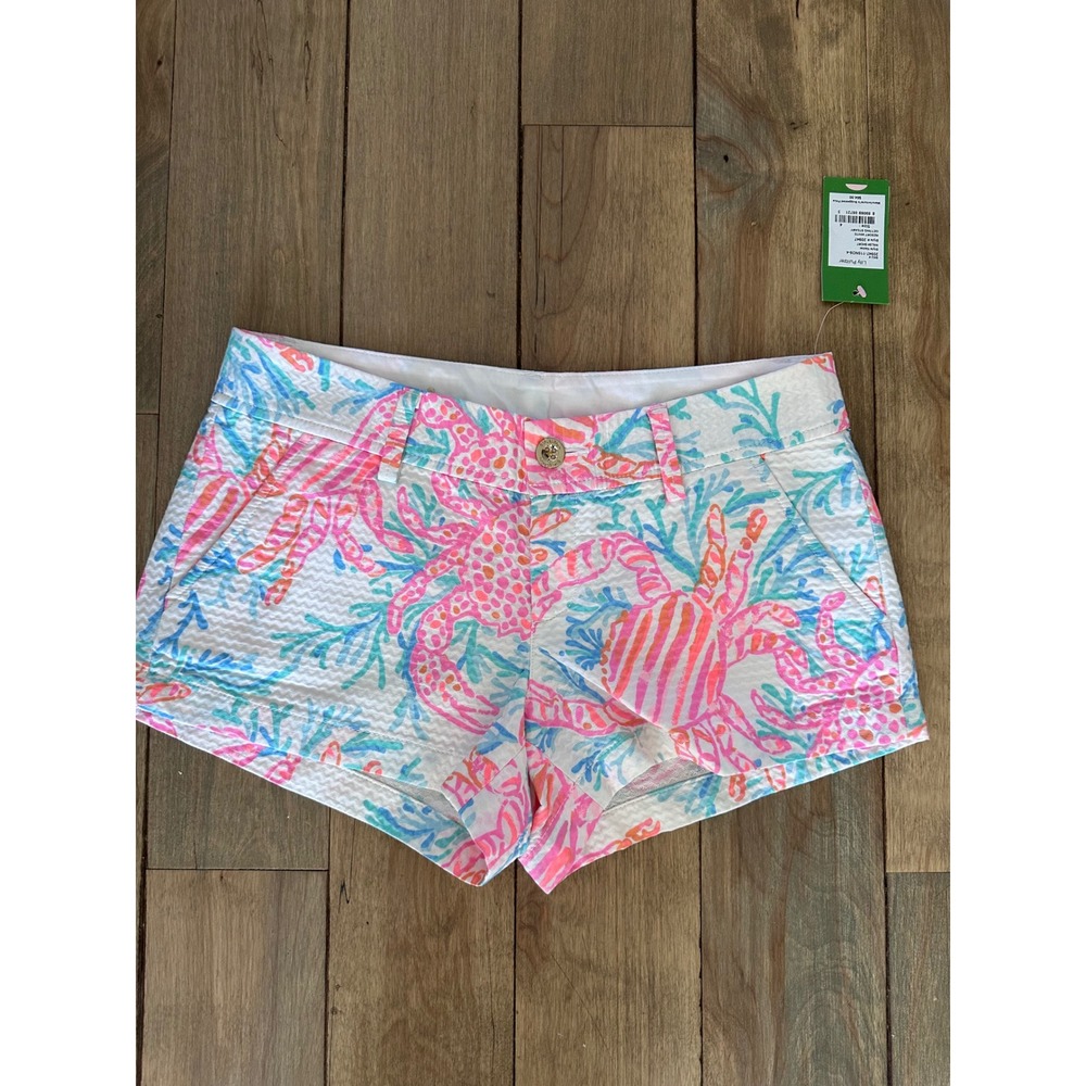 Lilly Pulitzer Walsh Short Getting Steamy Crab Seersucker 20947 Size 4